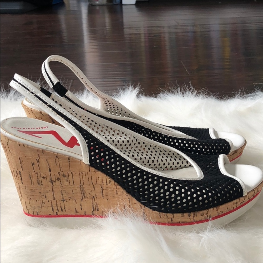 Anne Klein Sport 90s mesh cork wedges